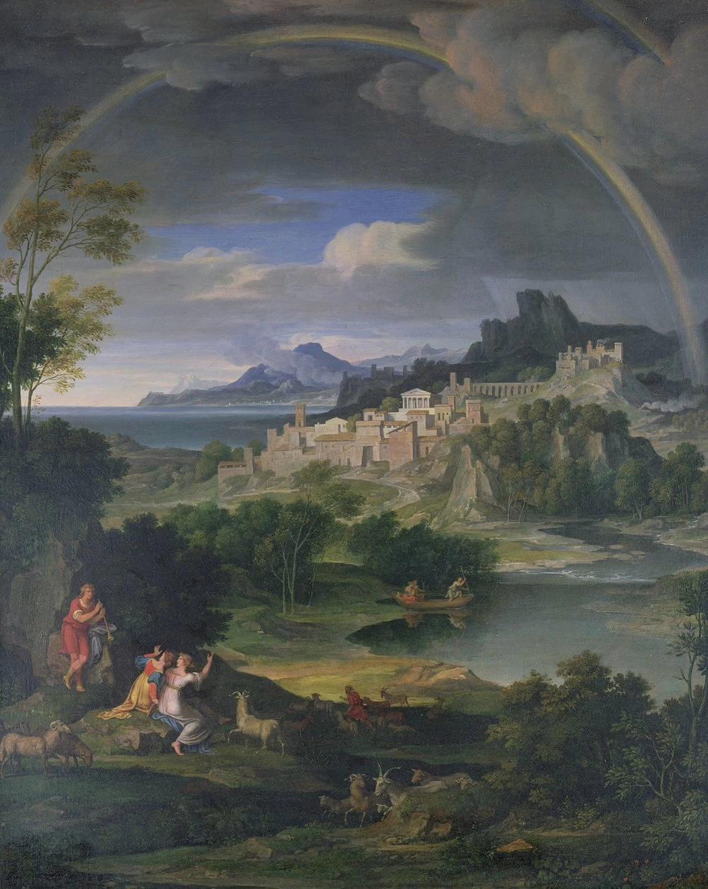 Paesaggio con arcobaleno